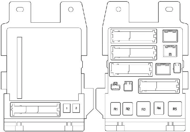 toyota camry acv40 схема предохранителей в салоне, room fuse block circuit
