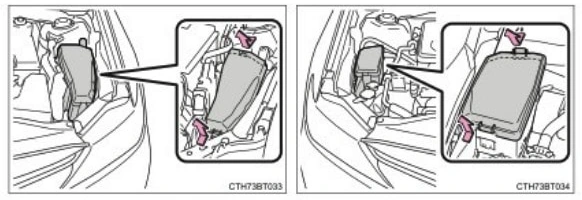 toyota camry 70 fuse block hood location, Расположение блоков под капотом