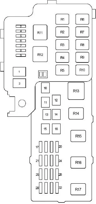 камри 30 схема предохранителей под капотом