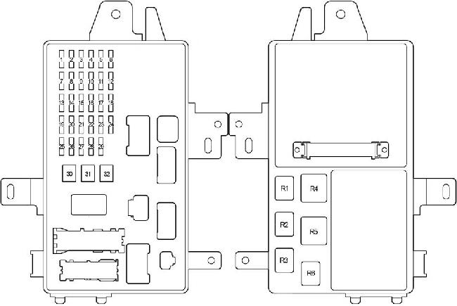 схема блока предохранителей в салоне